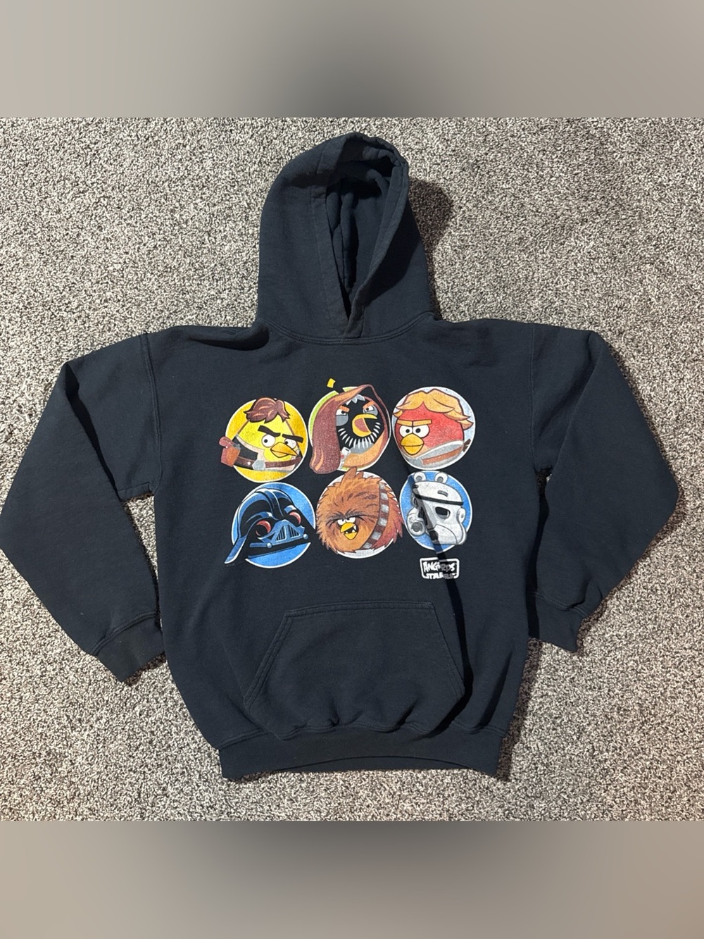 Angry Birds Star Wars Youth Size Medium Portholes Pullover Hoodie Black